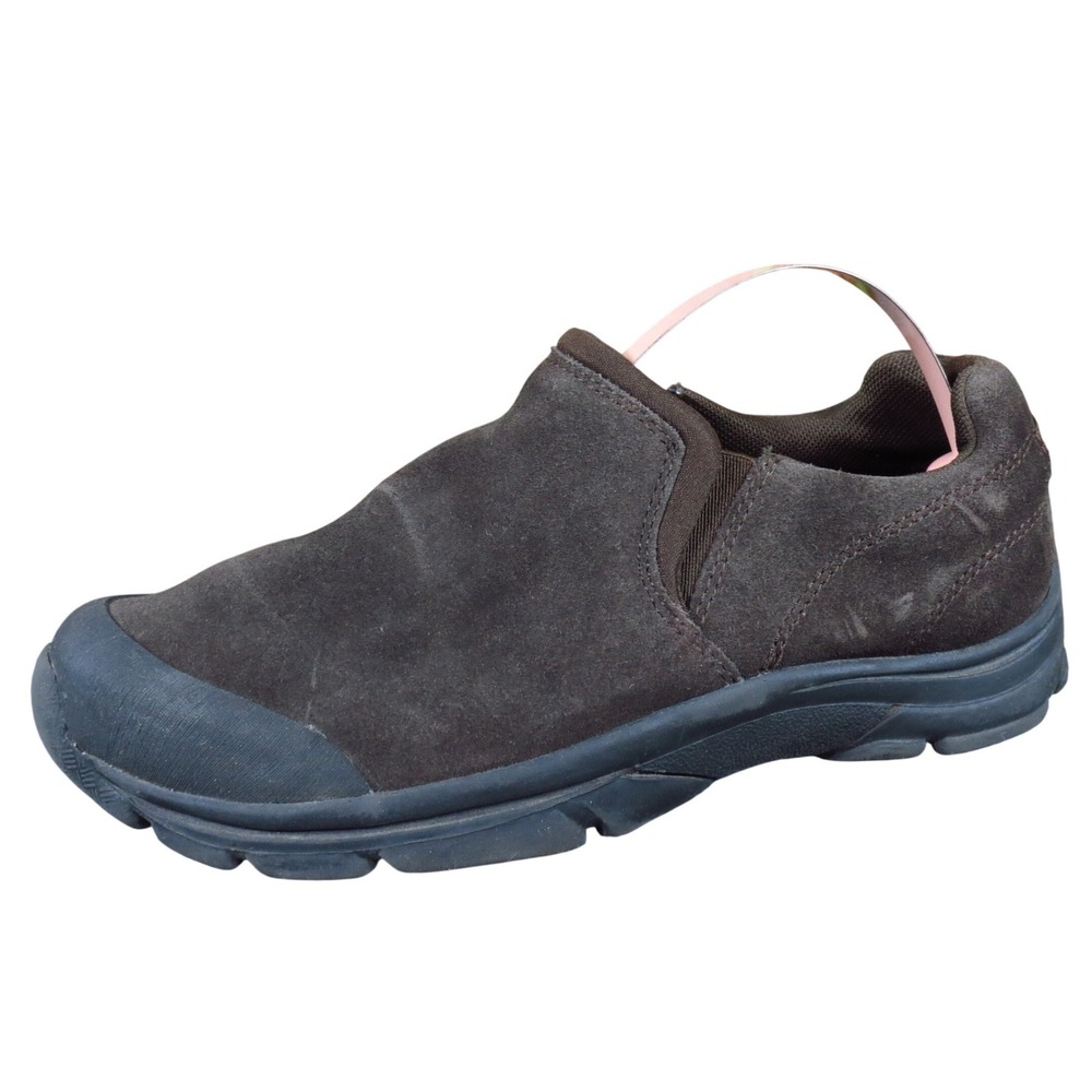 Lands' End Kids All Weather Suede Leather Slip-On Moccasins Size 3 Brown